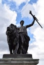 Queen Victoria Memorial London man with lion Royalty Free Stock Photo