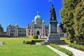 BC Provincial Parliament Building with Queen Victoria Statue, Vancouver Island, British Columbia, Canada Royalty Free Stock Photo