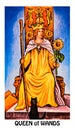 Queen of Wands Tarot Card Capable, Dynamic, Powerful Independent Royalty Free Stock Photo