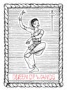 Queen of wands. The tarot card.