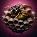Queen Wasp Nest A small initial nest constructed by a queen asp