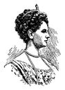 Queen Wilhelmina, vintage illustration