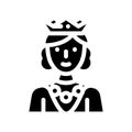 queen woman glyph icon vector illustration