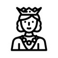 queen woman line icon vector illustration