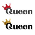 Queen word with crown. Calligraphy fun queen design to print on tee, shirt, hoody, poster banner sticker, card. Hand lettering que Royalty Free Stock Photo