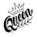Queen word with crown.