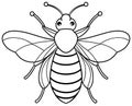 Queenbee preschool insect drawing page Royalty Free Stock Photo