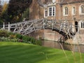 Queens' College mathematical bridge in Cambridge Royalty Free Stock Photo