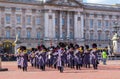 Queens Guards Musicians outside Buckingham Palace Royalty Free Stock Photo