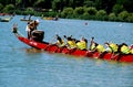 Queens, NY: Dragon Boat Team Racers Royalty Free Stock Photo