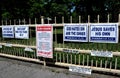 Queens,NY: Religious Signs on Fence Royalty Free Stock Photo