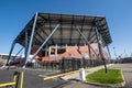 View of the Arthur Ashe Stadium, a tennis stadium at Flushing MeadowsÃ¢â¬âCorona Park in Queens Royalty Free Stock Photo