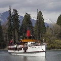 QUEENS TOWN, NZ - SEP 23: The TSS Earnslaw Vintage Steamship on Sep 17 2015