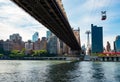 Queensboro Bridge in Midtown Manhattan with New York City skyline over East River Royalty Free Stock Photo