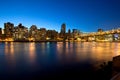 Queensboro Bridge over the East River in New York City at night Royalty Free Stock Photo