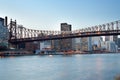 Queensboro Bridge over the East River in New York City at night Royalty Free Stock Photo