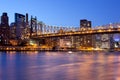 Queensboro Bridge over the East River and Upper East Side Royalty Free Stock Photo