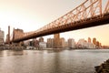 Queensboro Bridge over the East River and Upper East Side of Manhattan Royalty Free Stock Photo