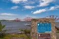 Two memorial plates at Forth Bridge, Queensferry Scotland, UK.