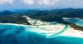 Queensland, Australia. Whitehaven beach and Whitsundays from above. Airlie beach