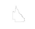 Queensland map region Australia outline Royalty Free Stock Photo