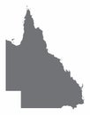Queensland silhouette map Royalty Free Stock Photo