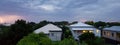 Queenslander homes in summer storm and lightening