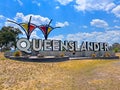 Queenslander State Border Sign Wallangarra Queensland Australia Royalty Free Stock Photo