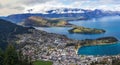 Queenstown downtown aerial view, New Zealand