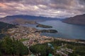 Queenstown, New Zealand - circa September 2016: View of the Queenstown from Skyline Gondola Queenstown