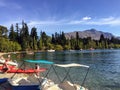 Queenstown, New Zealand - February 16th, 2016: Young beach goers