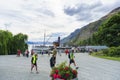 Tourists arrive at Walter Peak Station Royalty Free Stock Photo