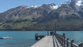 QUEENSTOWN, NEW ZEALAND - OCTOBER 10, 2018: View of the landscape of the lake Wakatipu Royalty Free Stock Photo