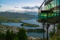 Queenstown, New Zealand in Panoramic View. Royalty Free Stock Photo