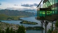 Queenstown, New Zealand in Panoramic View. Royalty Free Stock Photo