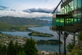 Queenstown, New Zealand in Panoramic View. Royalty Free Stock Photo