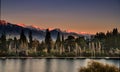 Queenstown -  Sunset on Remarkables Royalty Free Stock Photo