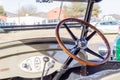Queenstown, South Africa, 17 June 2017: Vintage Chevrolet vehicle on display at Queenstown Air Show Dash view with steering wheel
