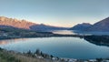 Queenstown Sunset with Houses and Mountains