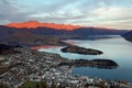 Queenstown sunset New Zealand Royalty Free Stock Photo