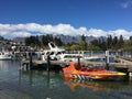 Queenstown Waterfront turquoise crystal clear water on sunny day Royalty Free Stock Photo