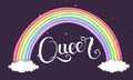 Queer lettering under a rainbow Royalty Free Stock Photo