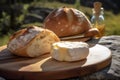 Queijo da Serra - soft, creamy cheese made from sheep's milk, served with bread and honey.