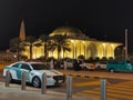 Queing cars activity in front of madinah airport. Royalty Free Stock Photo