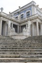 Beautiful stone staircase of the Colossal National Palace of Queluz in Portugal Royalty Free Stock Photo