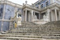 Beautiful stone staircase of the Colossal National Palace of Queluz in Portugal Royalty Free Stock Photo
