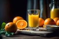 Refreshing Orange Juice with Fresh Ripe Oranges - Generative AI