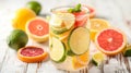 Refreshing citrus infused water with fresh fruits. Healthy eating, dieting and lifestyle concept