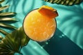 Quenching summer thirst: vibrant fruity drinks on ice, a refreshing blend of citrus, tropical flavors, and coolness for