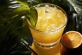 Quenching summer thirst: vibrant fruity drinks on ice, a refreshing blend of citrus, tropical flavors, and coolness for